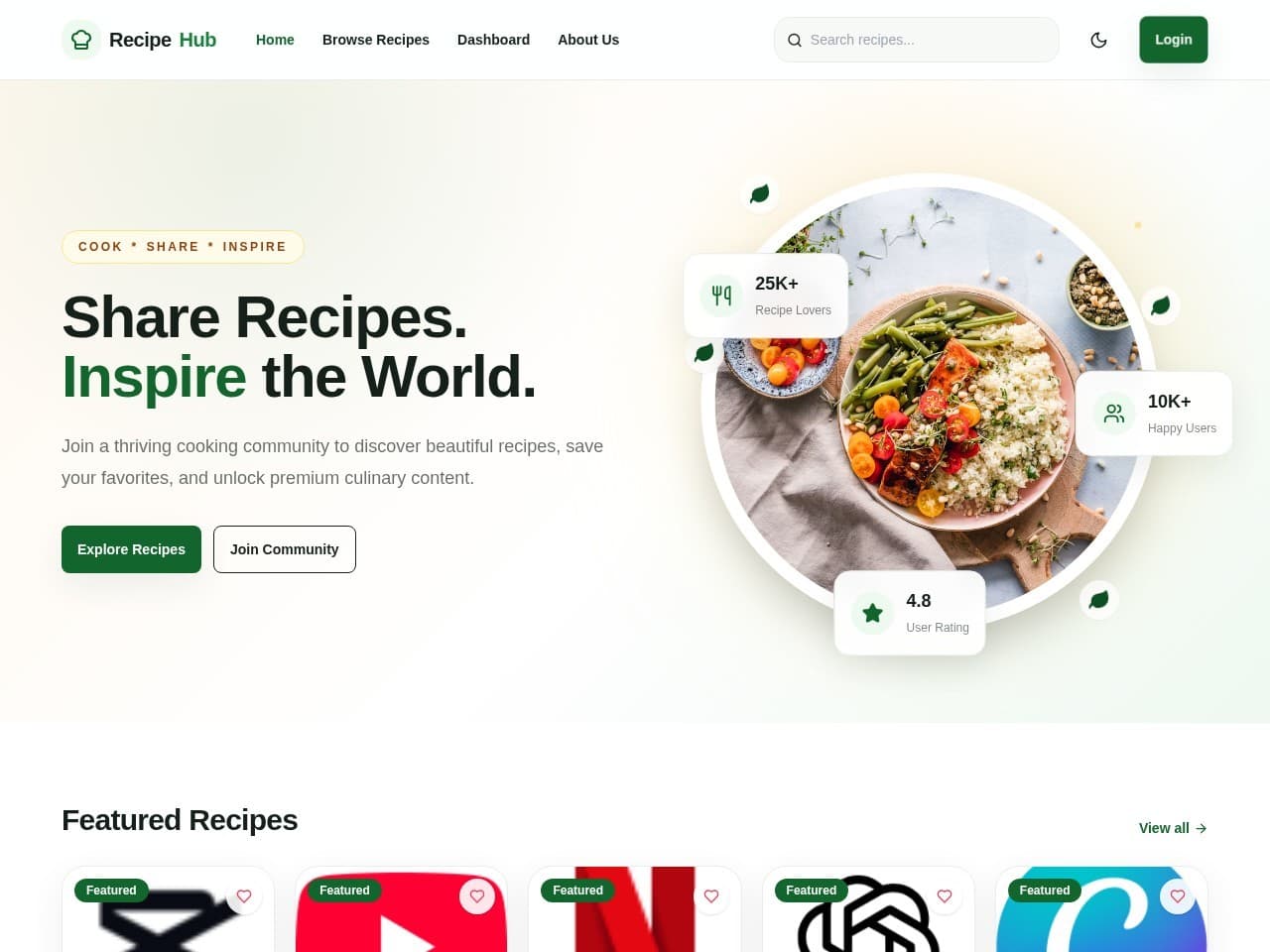 RecipeHub - Recipe Sharing Platform